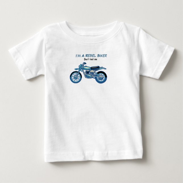 Para Bebê Camiseta de Motociclista Rebelde Menino (Frente)