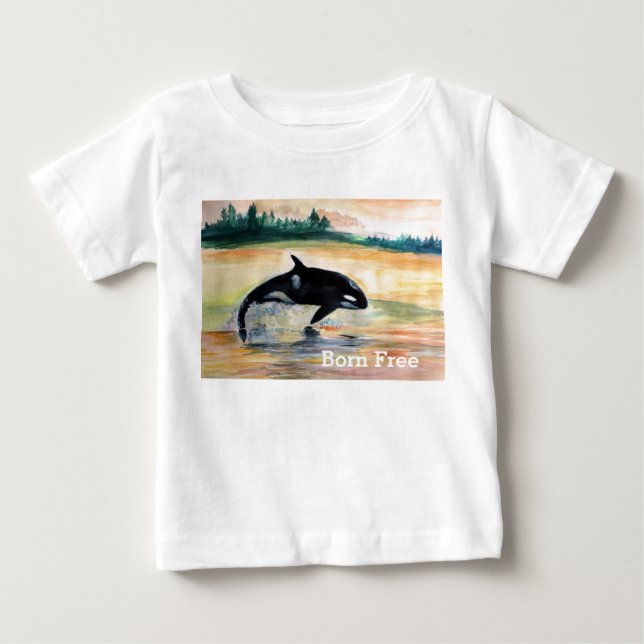 Para Bebê Camiseta de nascer Free Whale Baby Fine Jersey, Wh (Frente)