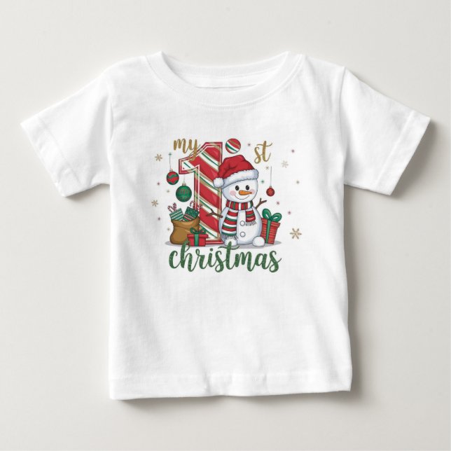 Para Bebê Camiseta de Natal (Frente)