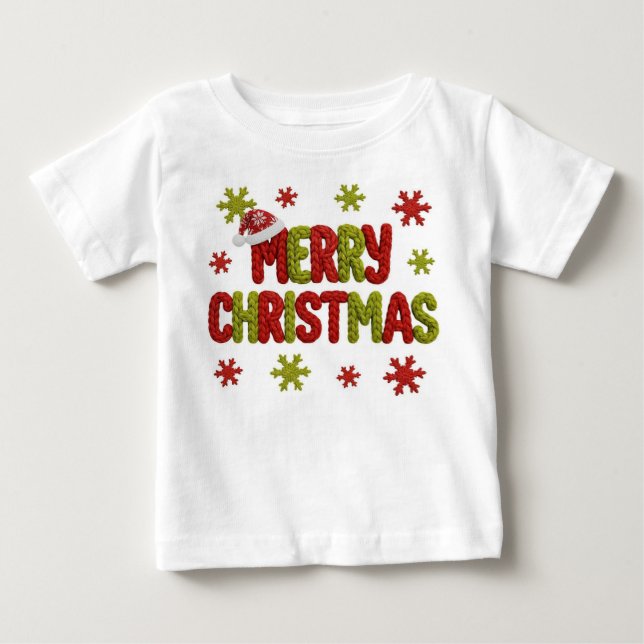 Para Bebê Camiseta de Natal (Frente)