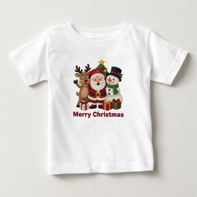 Para Bebê Camiseta de Natal (Frente)