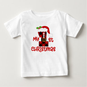 Para Bebê Camiseta de Natal da xadrez Buffalo 1rua