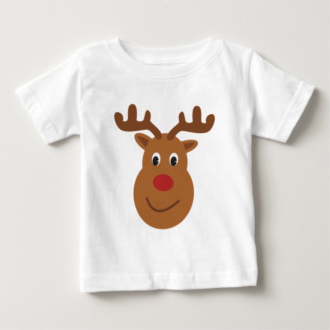 Para Bebê Camiseta de Natal de Reindeer (Frente)