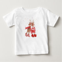 Camiseta de Natal de Rena Fofa – 3D Aconchegante
