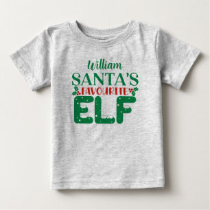 Para Bebê Camiseta de Natal Elfo Favorito do Papai Noel. Nom