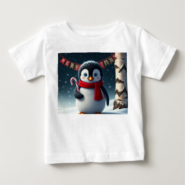 Para Bebê Camiseta de Natal Feliz - Holi Adorável (Frente)
