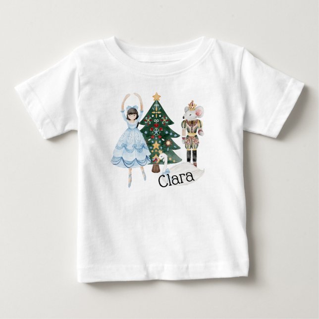 Para Bebê Camiseta de Natal Nutcracker com Clara (Frente)