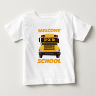 Para Bebê Camiseta de Ônibus Escolar de Volta à Escola