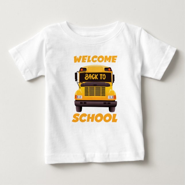 Para Bebê Camiseta de Ônibus Escolar de Volta à Escola (Frente)