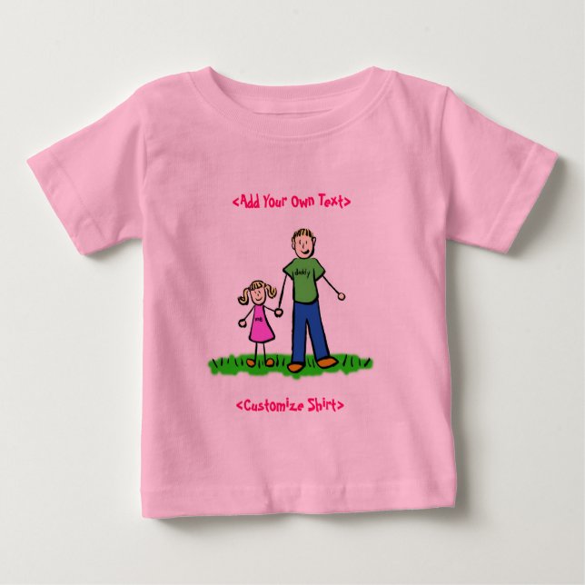 Para Bebê Camiseta de pai (loira) (Frente)