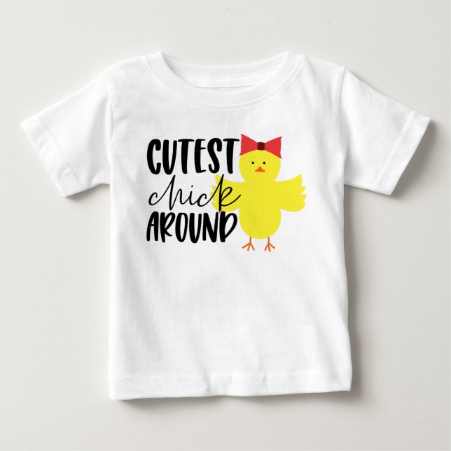 Para Bebê Camiseta de Páscoa da Menina Mais Fofa (Frente)
