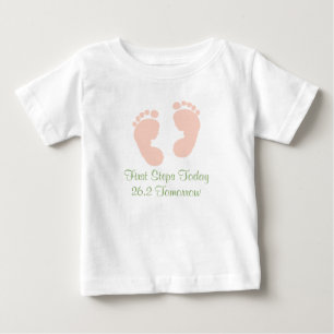 Para Bebê Camiseta de Pegada Rosa da Marathon