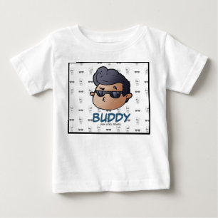 Para Bebê Camiseta de pontos legais menino vestindo óculos d