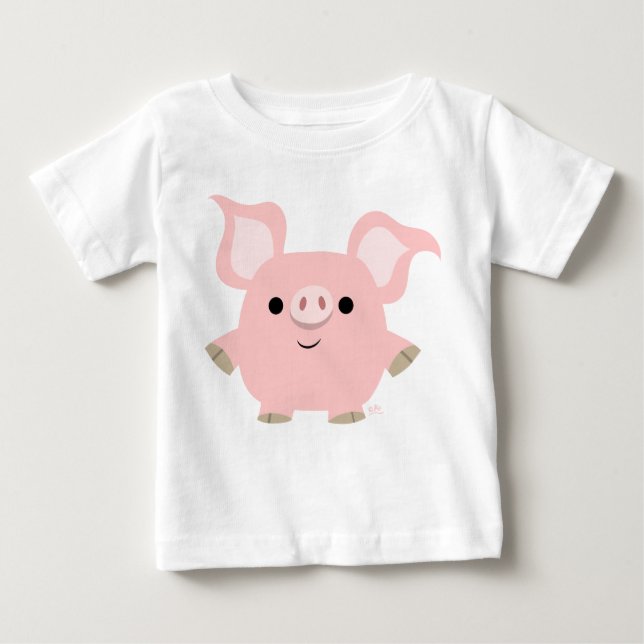 Para Bebê Camiseta de Porco, Bebê, Cute Shore (Frente)