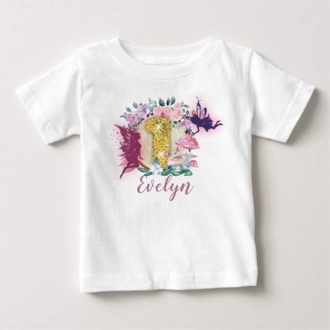 Para Bebê Camiseta de primeiro aniversário de aniversário de (Frente)