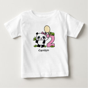Para Bebê Camiseta de segundo aniversário Panda