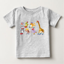 Para Bebê Camiseta de Skating Animal Baby Fine Jersey