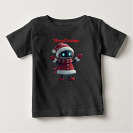 Para Bebê Camiseta de tecnologia de Natal de robô fofo