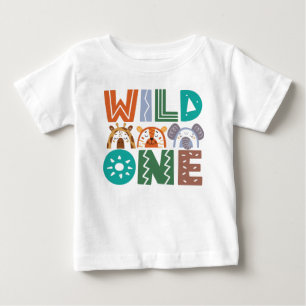 Para Bebê Camiseta de Tema Selvagem primeiro aniversario Beb
