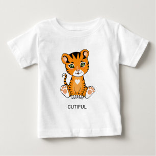 Para Bebê Camiseta de Tigre Selvagem