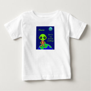 Para Bebê Camiseta de Toddler com alienígena e lua por Jo Im