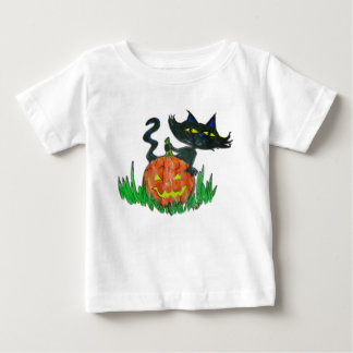 Para Bebê Camiseta de Toddler - Gatinho de Halloween e Abóbo