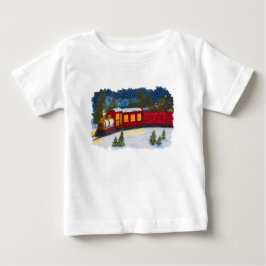Para Bebê Camiseta de Trem a Vapor Vermelho Vintage Mágica d