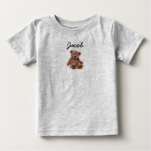 Para Bebê Camiseta de ursinho monograma