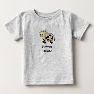 Para Bebê Camiseta de Vaca de Cartoon