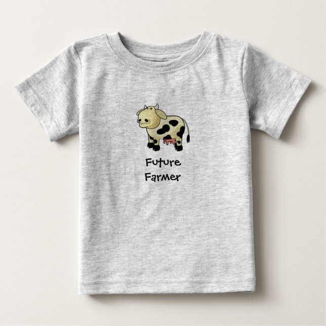 Para Bebê Camiseta de Vaca de Cartoon (Frente)