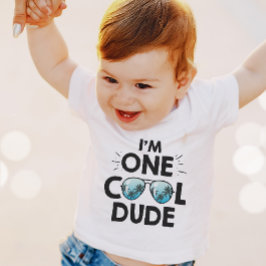 Para Bebê Camiseta de Verão Óculos de Sol Um Cara Legal Aniv