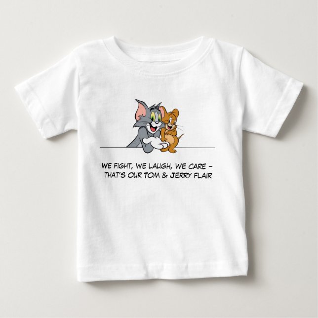 Para Bebê Camiseta Divertida do Tom & Jerry (Frente)