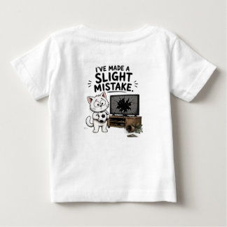 Para Bebê Camiseta Divertida Eu Cometi um Pequeno Erro - Gat