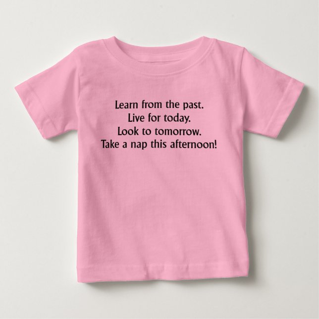 Para Bebê Camiseta Divertida "Tire um Cochilo" Humor Fofo (Frente)