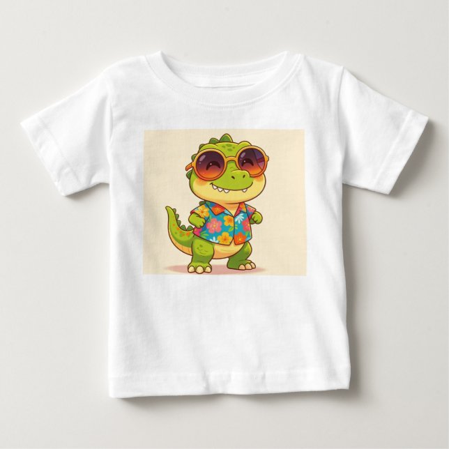 Para Bebê Camiseta do dinossauro (Frente)