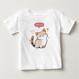 Para Bebê Camiseta do gato amoroso