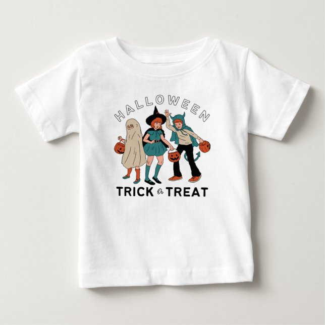 Para Bebê Camiseta do Halloween dia das bruxas (Frente)