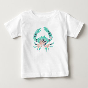 Para Bebê Camiseta do Lago Aquamarine Crab Ocean