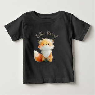 Para Bebê Camiseta do Pequeno Raposo Amigável