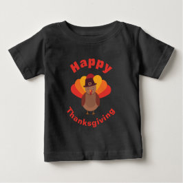 Para Bebê Camiseta do Peru do Dia de Ação de Graças Feliz