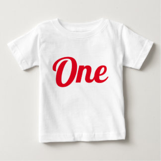Para Bebê Camiseta do Primeiro Aniversário Red Baby