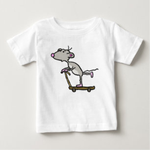 Para Bebê Camiseta do Rato patinete s