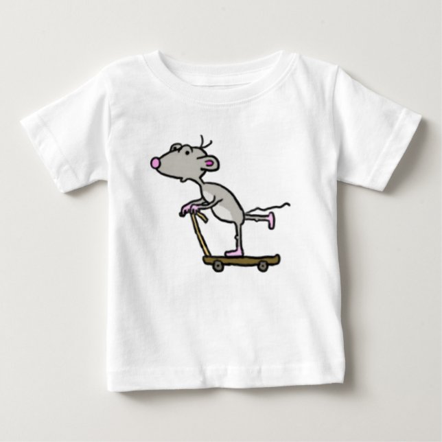 Para Bebê Camiseta do Rato patinete s (Frente)