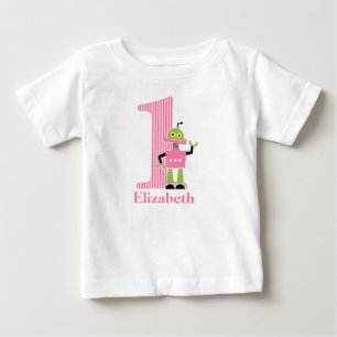 Para Bebê Camiseta do Robô de 1º Aniversário