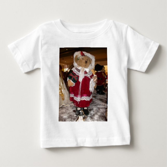 Para Bebê Camiseta do Urso de Teddy de Natal (Frente)