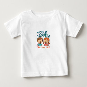 Para Bebê Camiseta dos Gêmeos Dupla Confusão – Presente Dive
