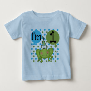 Para Bebê Camiseta e presentes azuis do primeiro aniversario
