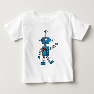 Para Bebê Camiseta e presentes azuis do robô