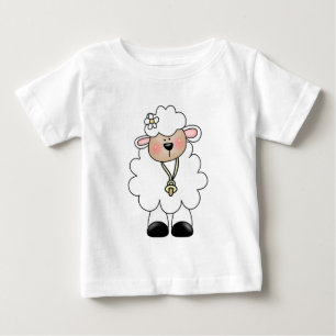 Para Bebê Camiseta e presentes brancos do cordeiro