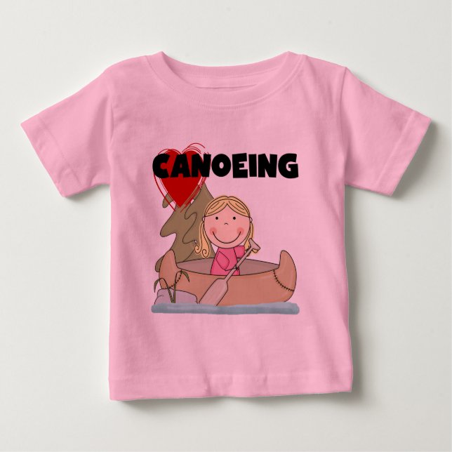 Para Bebê Camiseta e presentes Canoeing do coração (Frente)